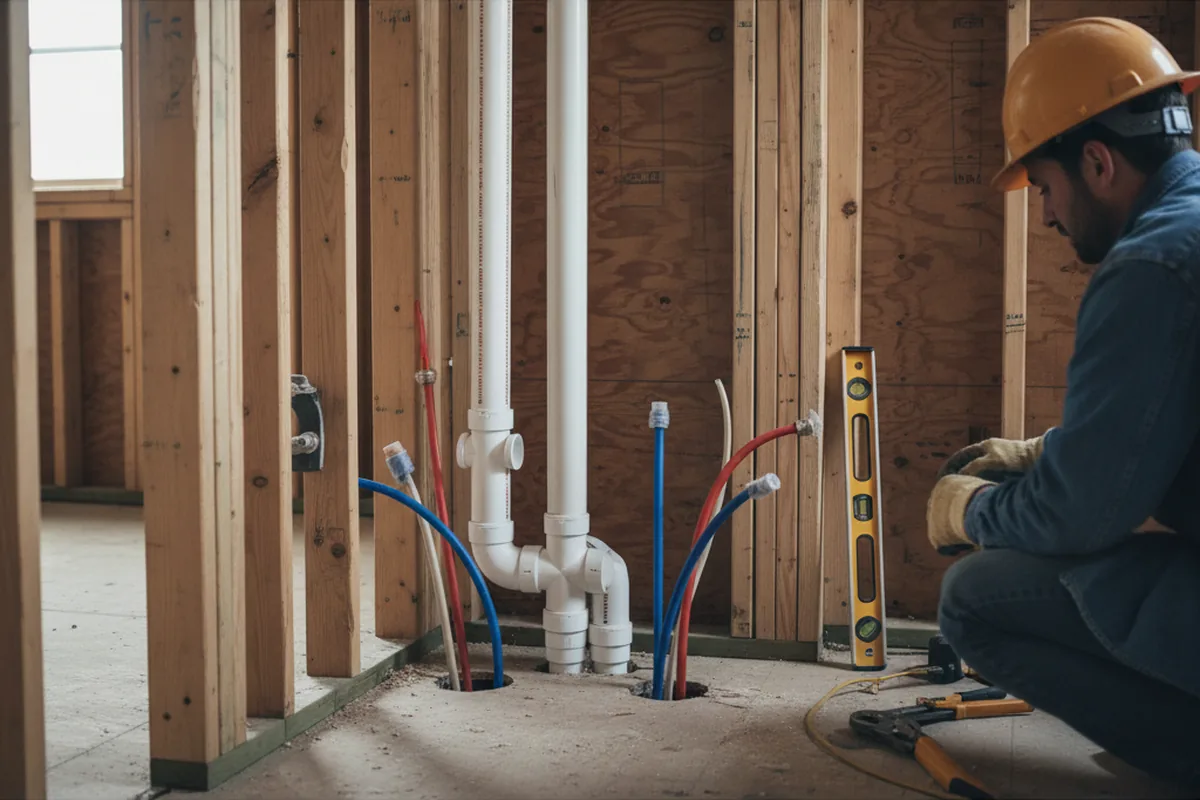 Drain and supply rough-in during Drain Cleaning in Port Clinton